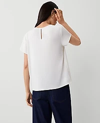 Ann Taylor Mixed Media Crew Neck T-Shirt Women's
