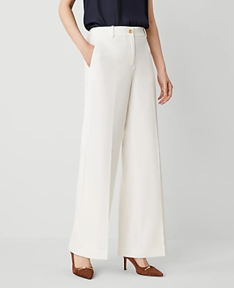 Ann Taylor The Perfect Wide Leg-Pant Winter White Women's