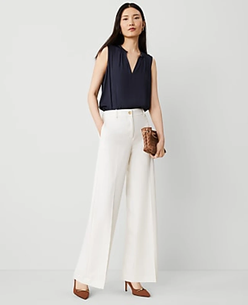 Ann Taylor The Perfect Wide Leg-Pant Winter White Women's