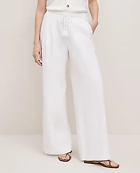 Ann Taylor Weekend Easy Fit Wide-Leg Pant Linen Blend Women's