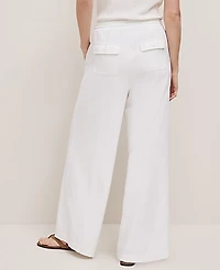 Ann Taylor Weekend Easy Fit Wide-Leg Pant Linen Blend Women's