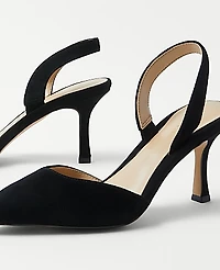 Ann Taylor Kerry Suede Slingback Pump Black Women's