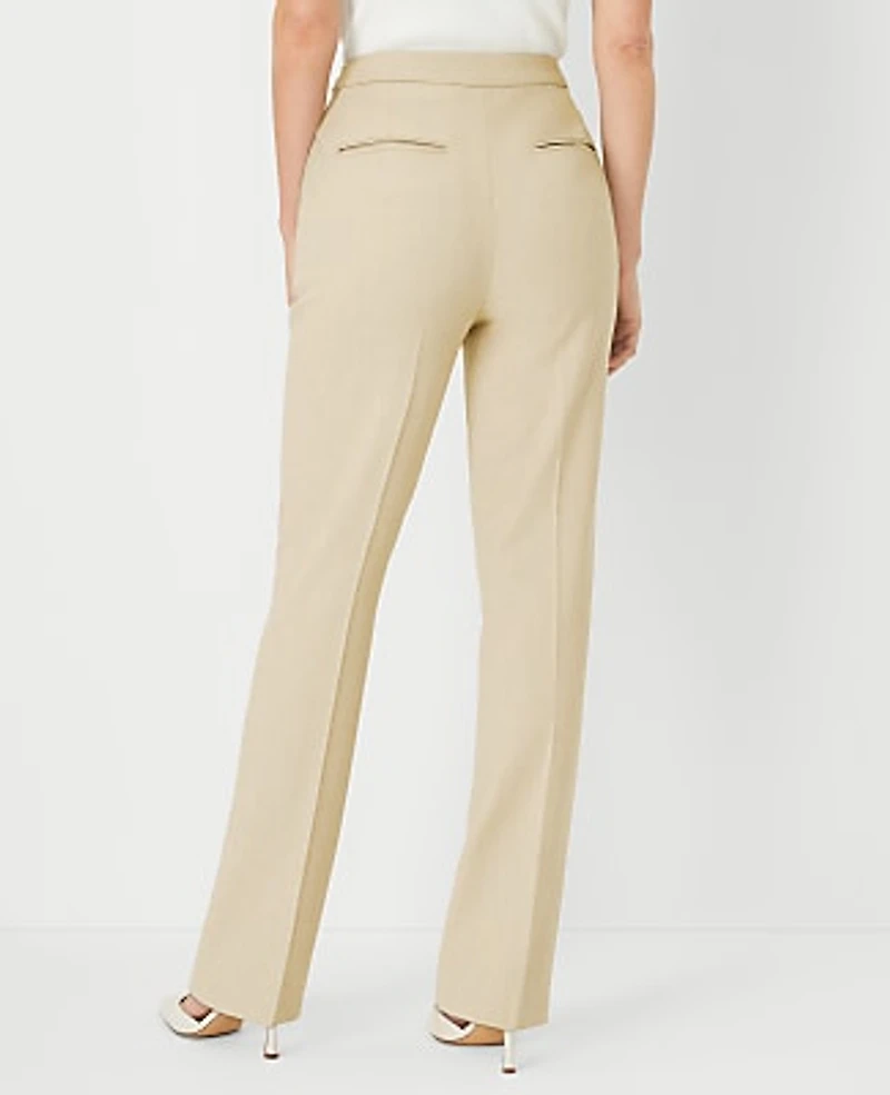 Ann Taylor The Side Zip Straight Pant Bi-Stretch — Curvy Fit Toasted Oat Women's