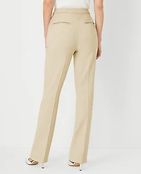 Ann Taylor The Side Zip Straight Pant Bi-Stretch — Curvy Fit Toasted Oat Women's