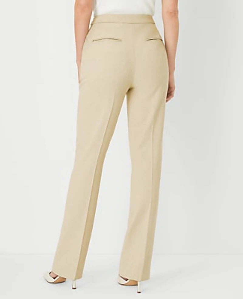 Ann Taylor The Petite Side Zip Straight Pant Bi-Stretch — Curvy Fit Toasted Oat Women's