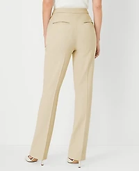 Ann Taylor The Petite Side Zip Straight Pant Bi-Stretch — Curvy Fit Toasted Oat Women's