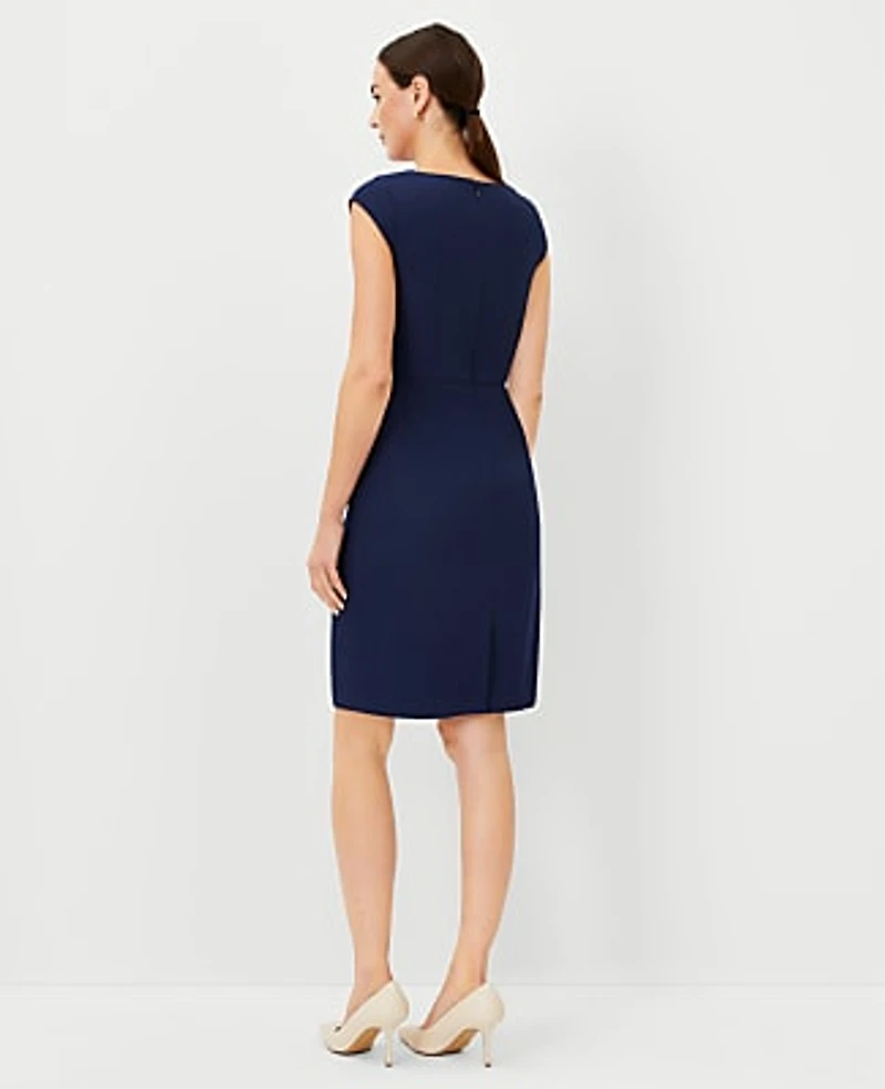 Ann Taylor The Scoop Neck Sheath Dress Bi-Stretch — Curvy Fit Pure Sapphire Women's