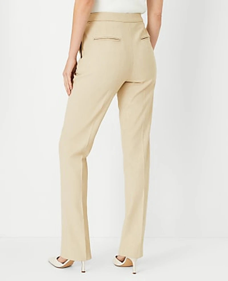 Ann Taylor The Tall Side Zip Straight Pant Bi-Stretch Toasted Oat Women's