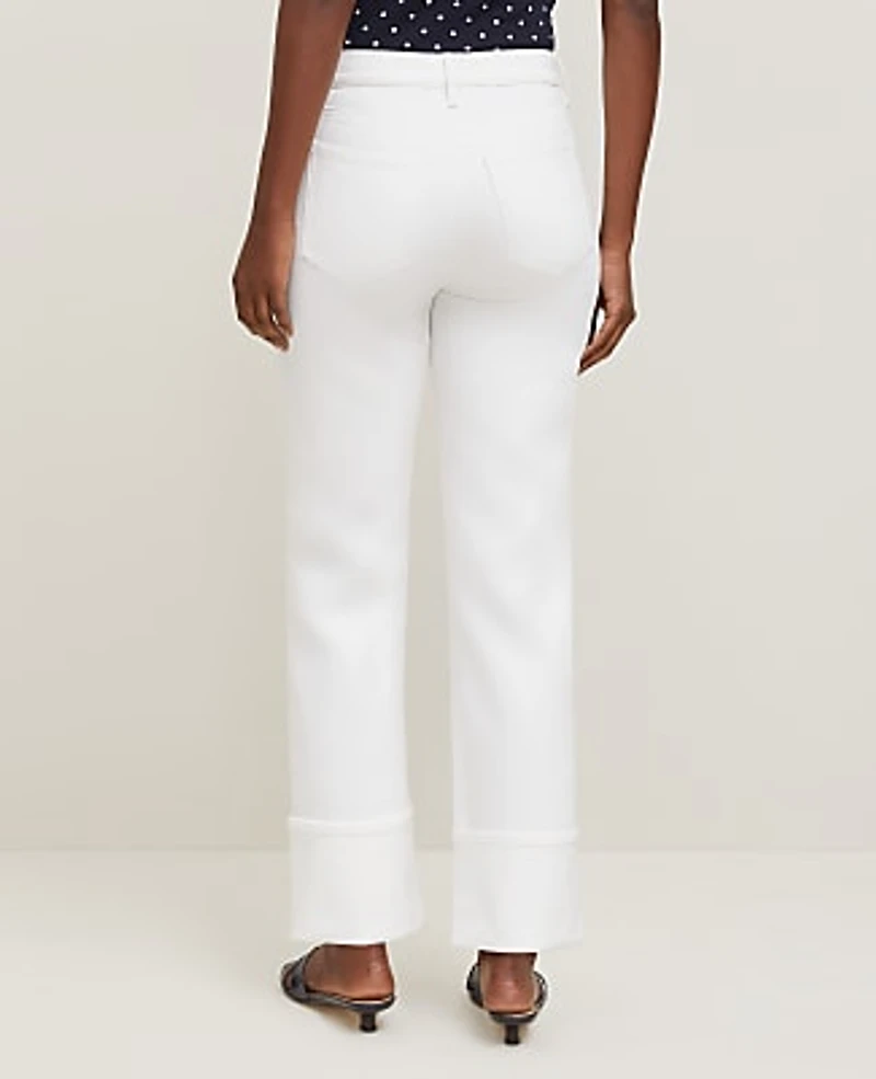 Ann Taylor The Cuffed Straight Jean Size 14 White Women's