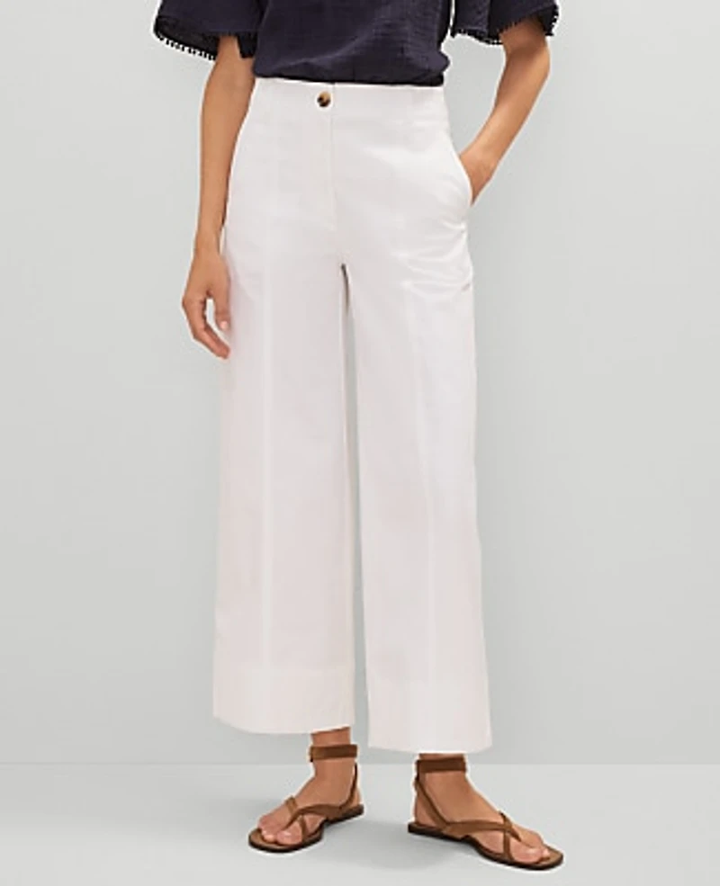 Ann Taylor Weekend Wide-Leg Ankle Pant White Women's