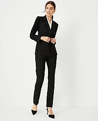 Ann Taylor The Fitted Double Breasted Blazer Bi-Stretch Black Women's