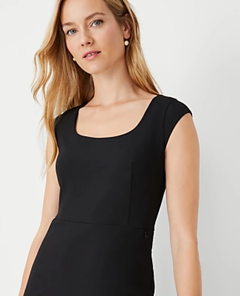 Ann Taylor The Scoop Neck Sheath Dress Bi-Stretch — Curvy Fit Black Women's