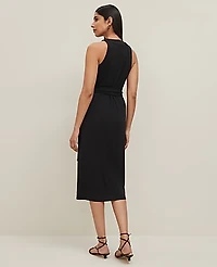 Ann Taylor Petite Halter Wrap Midi Dress Size Medium Black Women's
