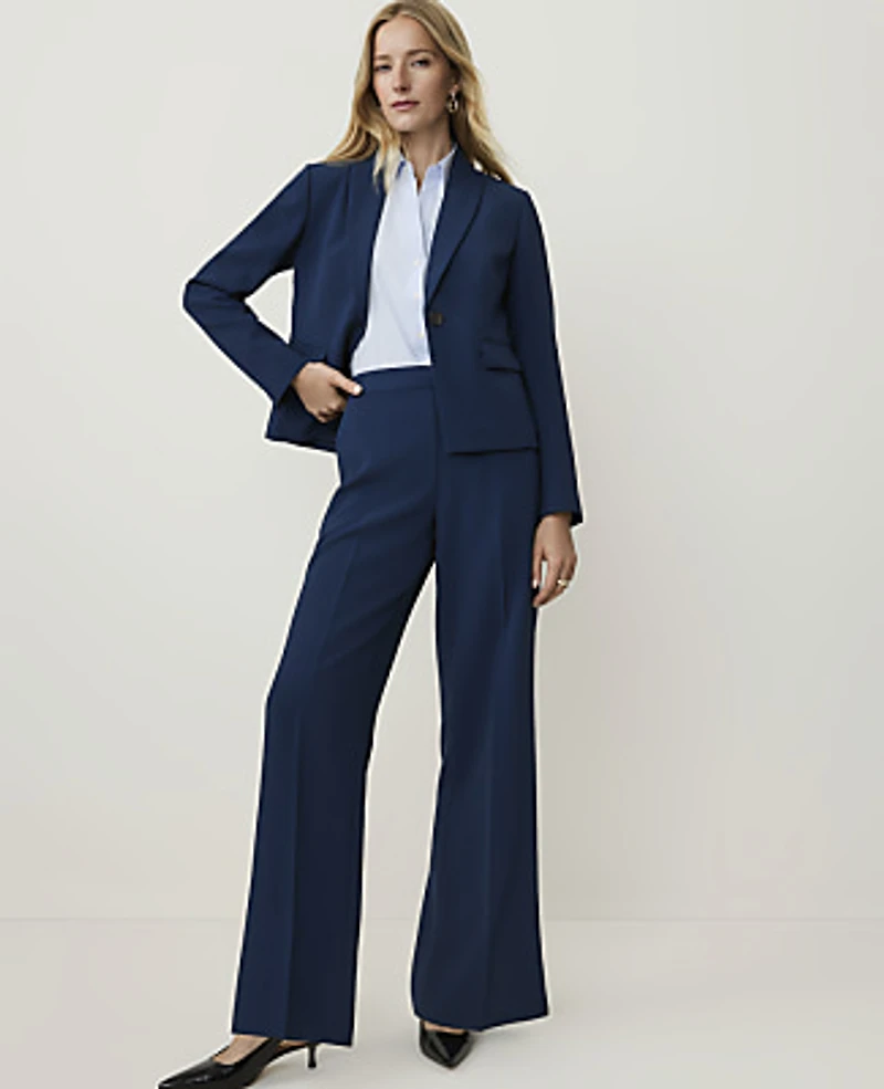Ann Taylor The Petite Shorter Single Button Blazer Fluid Crepe Women's