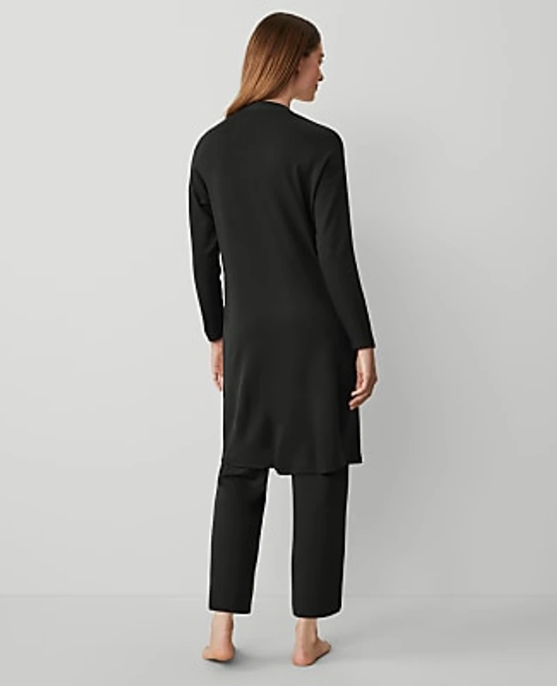 Ann Taylor Shawl Collar Duster Black Women's