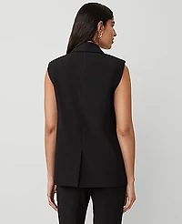 Ann Taylor The Double Breasted Vest Bi-Stretch Black Women's
