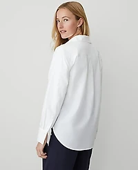 Ann Taylor Weekend Oversized Shirt White Women's
