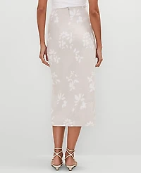 Ann Taylor Knotted Linen Blend Pencil Skirt Size 14 White Women's