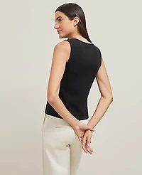 Ann Taylor Crew Neck Shell Top Black Women's
