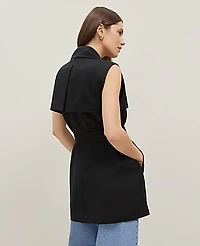 Ann Taylor Trench Vest Size Medium Black Women's