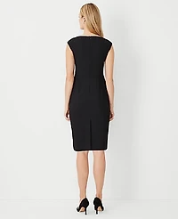 Ann Taylor The Petite Scoop Neck Sheath Dress Bi-Stretch — Curvy Fit Black Women's