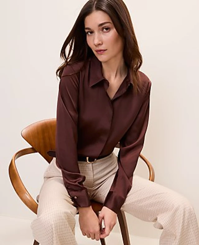 ann taylor dress shirts NWT Ann Taylor Dress Shirt Ladies Size Small Pink White Checkerboard Box T