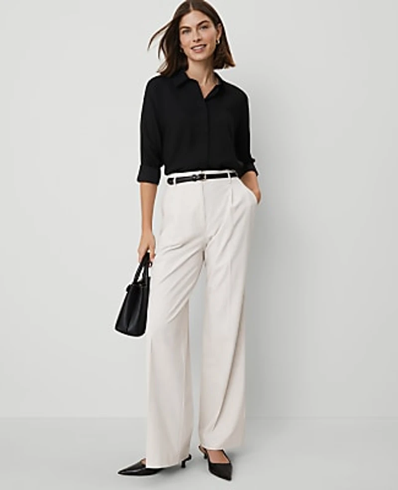 Ann Taylor Satin Modern Shirt Women's