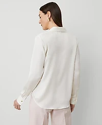 Ann Taylor Satin Modern Shirt Women's