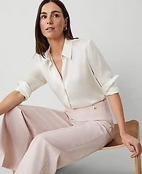 Ann Taylor Satin Modern Shirt Women's