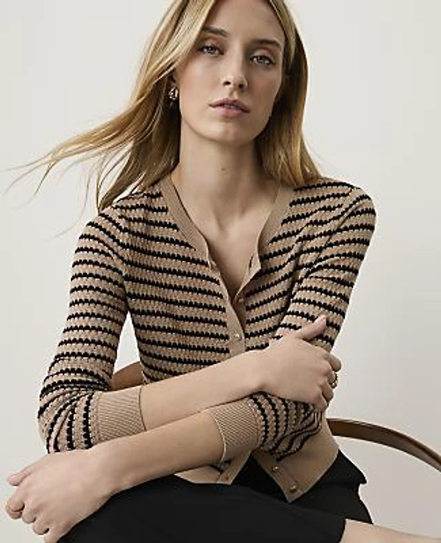 Ann Taylor The Striped Cardigan Women's