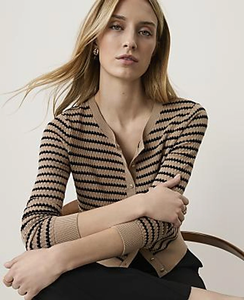 Ann Taylor The Striped Cardigan Women's