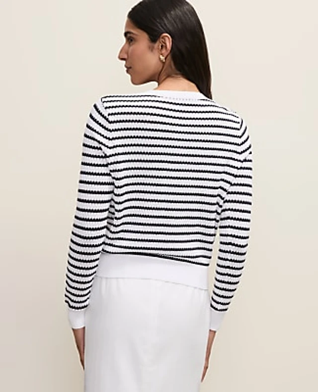 Ann Taylor The Striped Cardigan Women's