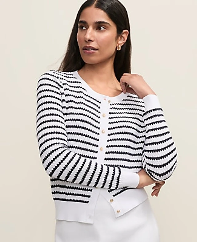 Ann Taylor The Striped Cardigan Women's