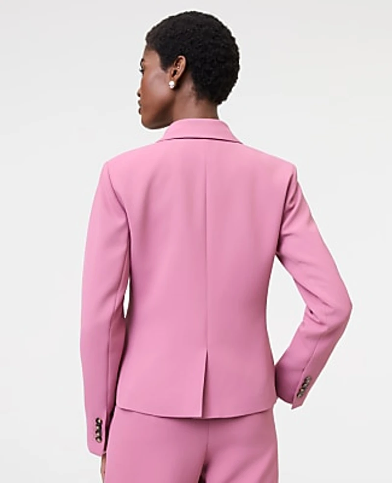 Ann Taylor The Shorter Single Button Blazer Fluid Crepe Smokey Rose Women's