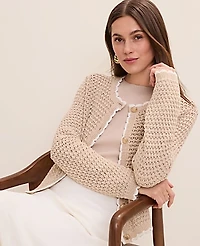 Ann Taylor Scalloped Trim Cardigan Women's