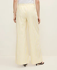 Ann Taylor Weekend Striped Easy Palazzo Pant Yellow Hibiscus Women's