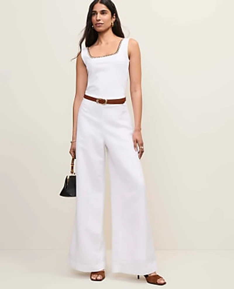 Ann Taylor Crochet Trim Tank Top Women's