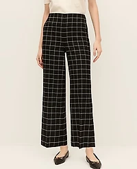 Ann Taylor The Grace Straight Pant Windowpane Black/White Window Check Women's