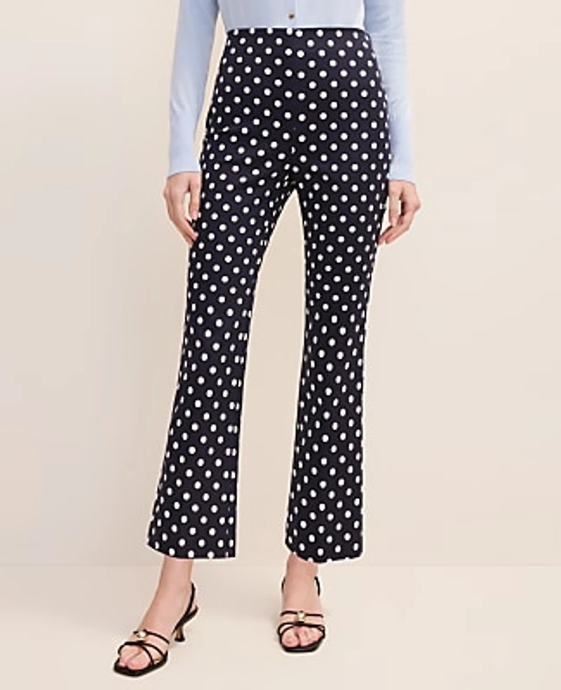 Ann Taylor The Slim Kick Capri Polka Dot Night Sky Women's