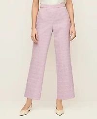 Ann Taylor The Side Zip Straight Pant Tweed Violet Orchid Women's