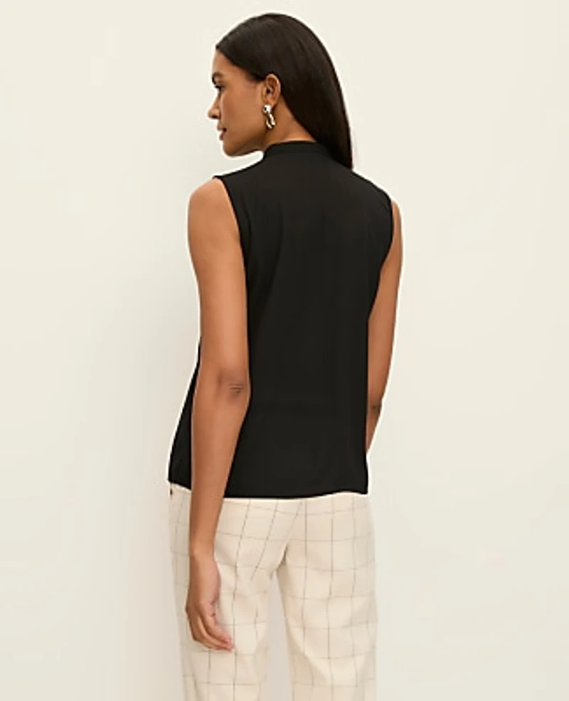 Ann Taylor Petite Pintucked Sleeveless Shirt Women's