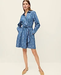 Ann Taylor Weekend Embroidered Belted Dress White 9000 Women's