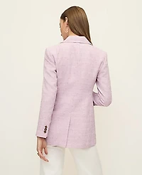 Ann Taylor The Long Single Button Blazer in Tweed Size 6 Violet Orchid Women's