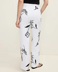 Ann Taylor The Wide-Leg Pant Floral Print White-Black Women's