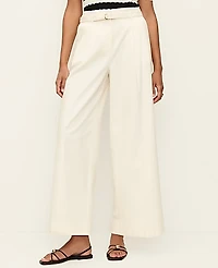 Ann Taylor The Belted Wide-Leg Ankle Pant Winter White Women's