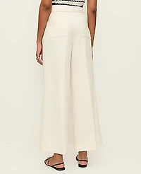 Ann Taylor The Belted Wide-Leg Ankle Pant Winter White Women's