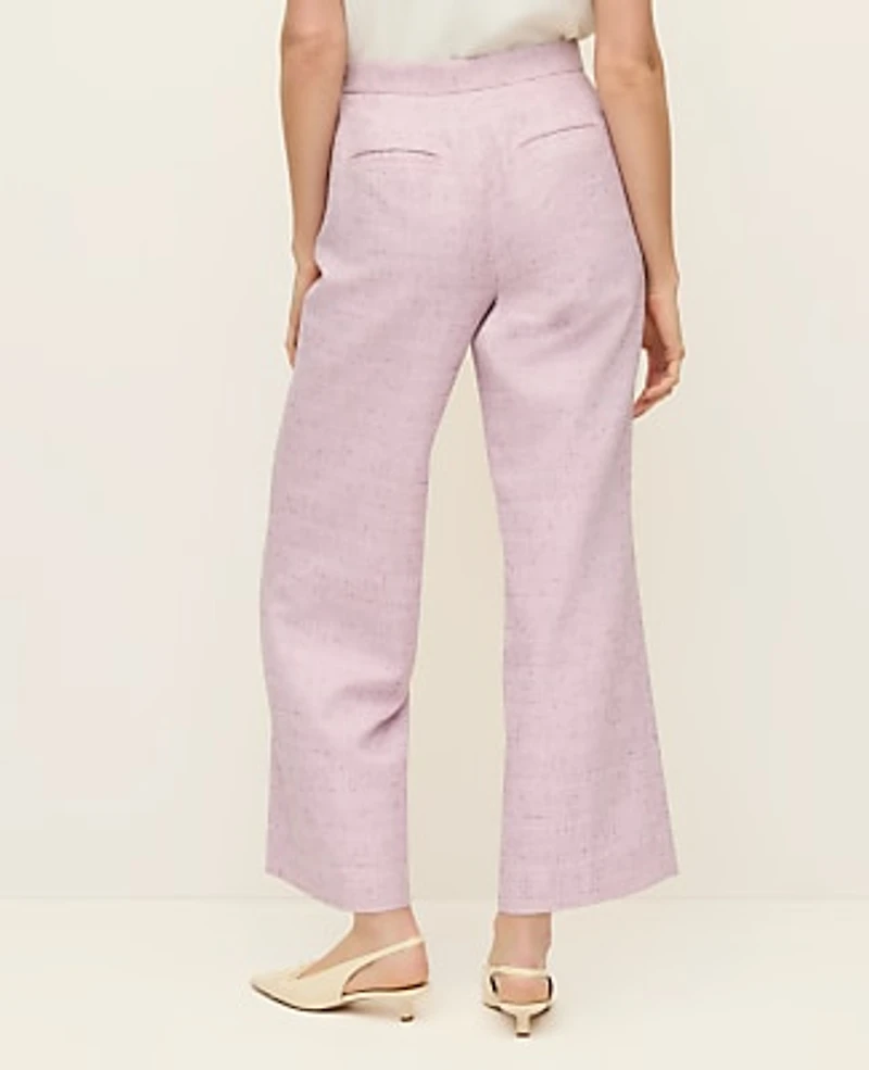 Ann Taylor The Petite Side Zip Straight Pant in Tweed Size 2 Violet Orchid Women's