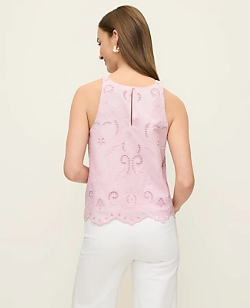 Ann Taylor Eyelet Halter Tank Top Women's