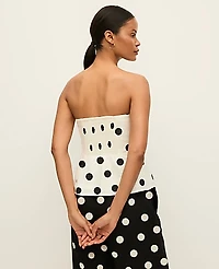 Ann Taylor Petite Dotted Strapless Linen Blend Top Size 16 Winter White Women's