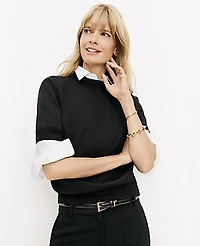 Ann Taylor Mock Neck Sweater T-Shirt Women's